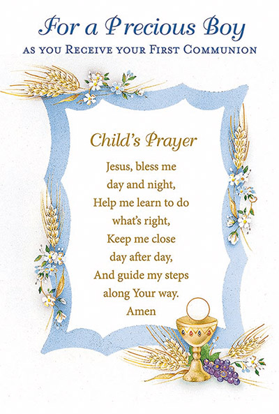 87193 boy communion - 4 1/2" x 6 3/4" - Gold Foil Decoration